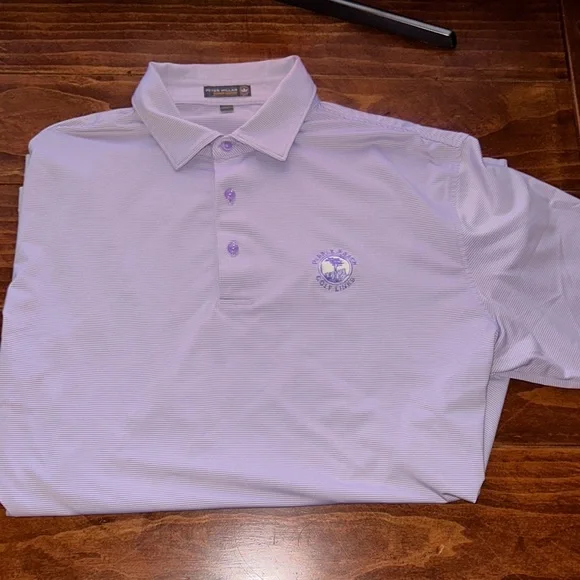 Pebble Beach Peter Millar Purple Striped Men's Shirt - Picture 2 of 2